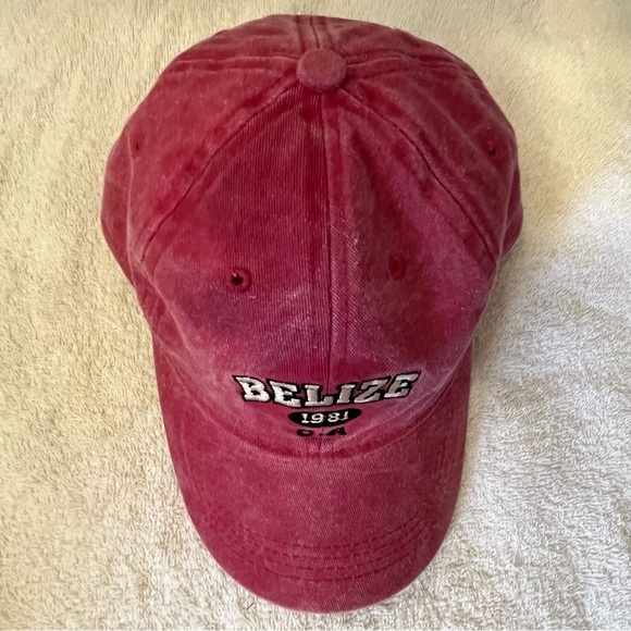 Lucky 7 for Travel Belize 1981 C.A. Pink Adjustable Cotton Ball Cap - Picture 13 of 15